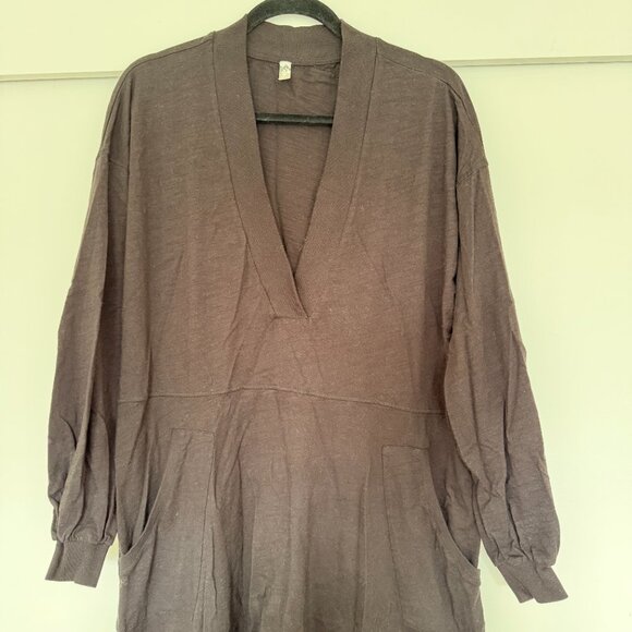 Free People Just Because Onesie cotton oversized jumpsuit in black - Picture 13 of 14